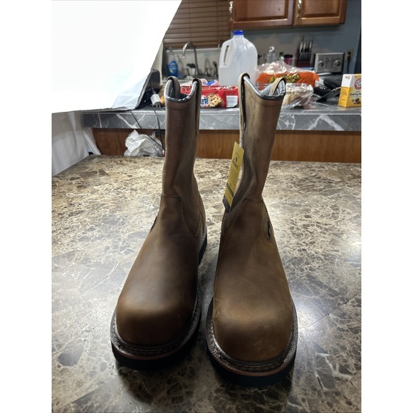Thorogood Boots Mens 10 Job Fitted Leather Brown Steel Toe main image 7